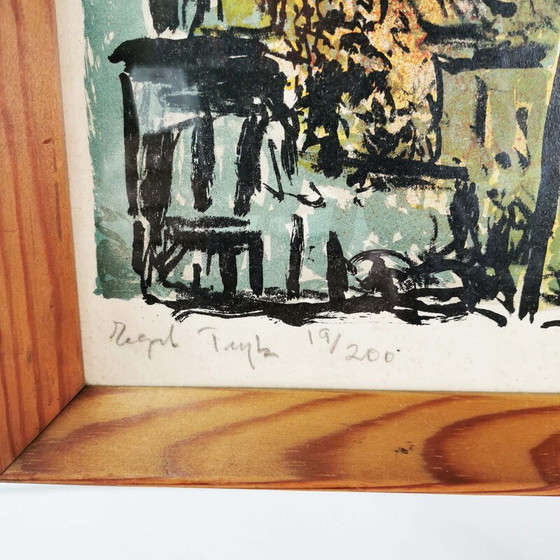 Image 1 of Lithographie vintage "Maisons Paris", France 1960