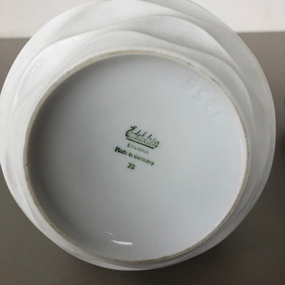 Image 1 of Paire de vases vintage en porcelaine OP Art, Allemagne 1970