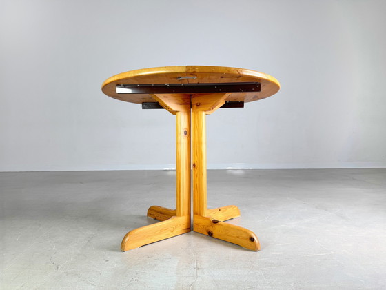 Image 1 of Table de salle à manger vintage extensible en pin dans le style de Rainer Daumiller