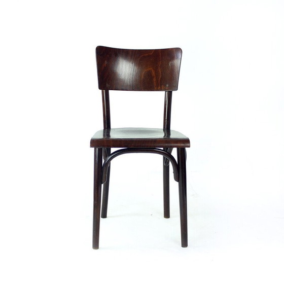 Image 1 of Chaise vintage en bois courbé et contreplaqué, Tchécoslovaquie 1950