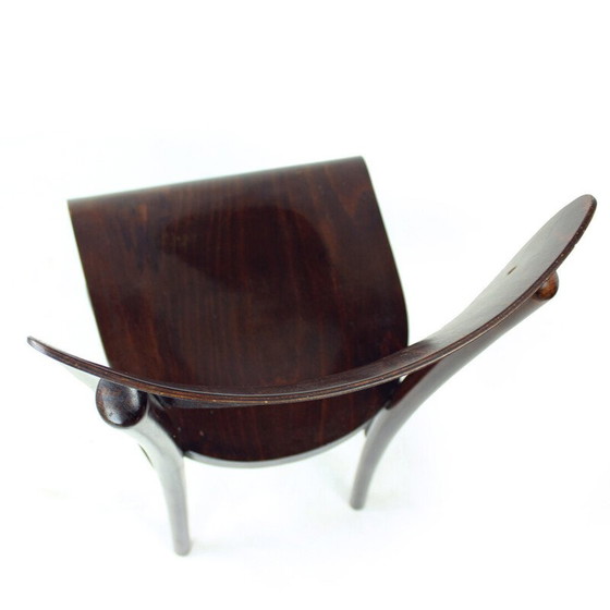 Image 1 of Chaise vintage en bois courbé et contreplaqué, Tchécoslovaquie 1950