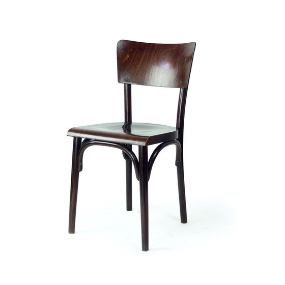 Image 1 of Chaise vintage en bois courbé et contreplaqué, Tchécoslovaquie 1950