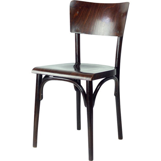 Image 1 of Chaise vintage en bois courbé et contreplaqué, Tchécoslovaquie 1950