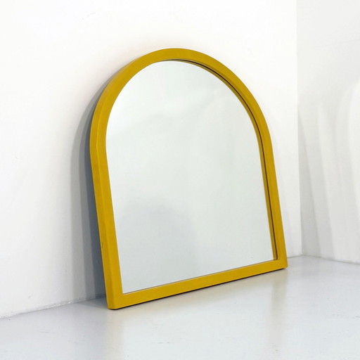 Miroir à cadre jaune par Anna Castelli Ferrieri pour Kartell, 1980S