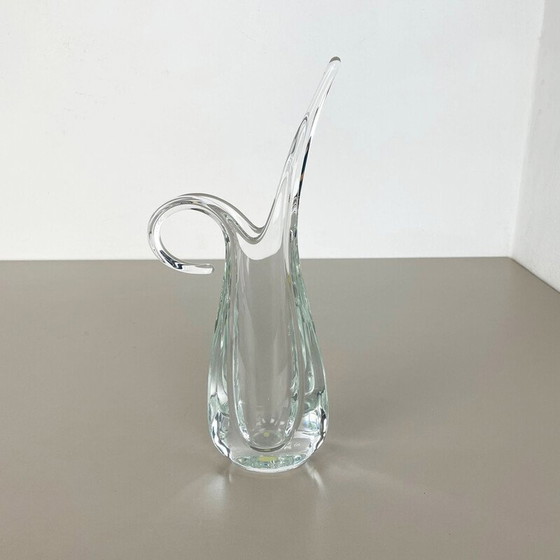 Image 1 of Vase vintage en cristal floral par Flavio Poli pour Art Vannes, France 1970