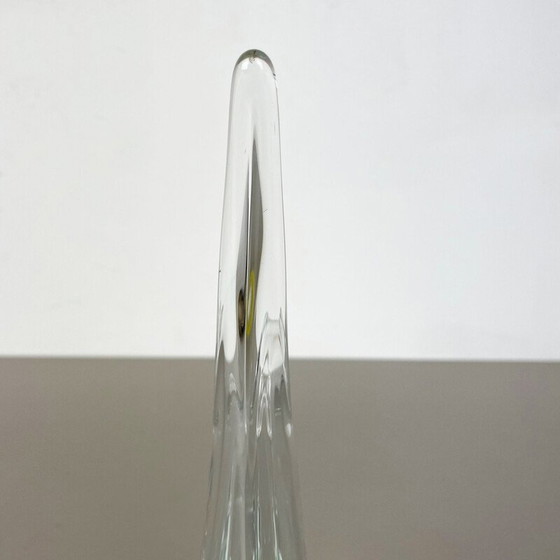 Image 1 of Vase vintage en cristal floral par Flavio Poli pour Art Vannes, France 1970
