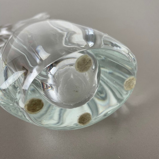 Image 1 of Vase vintage en cristal floral par Flavio Poli pour Art Vannes, France 1970