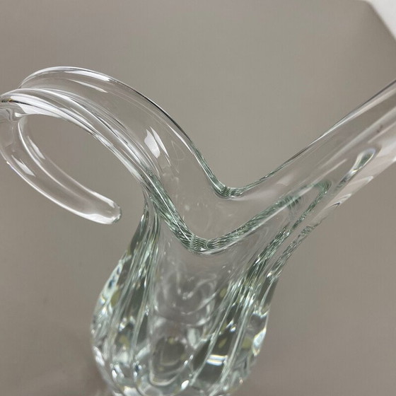 Image 1 of Vase vintage en cristal floral par Flavio Poli pour Art Vannes, France 1970
