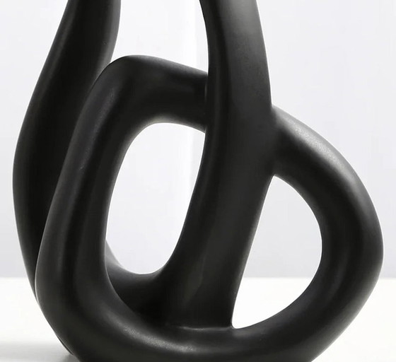 Image 1 of Vase Noir Design Entrelacé