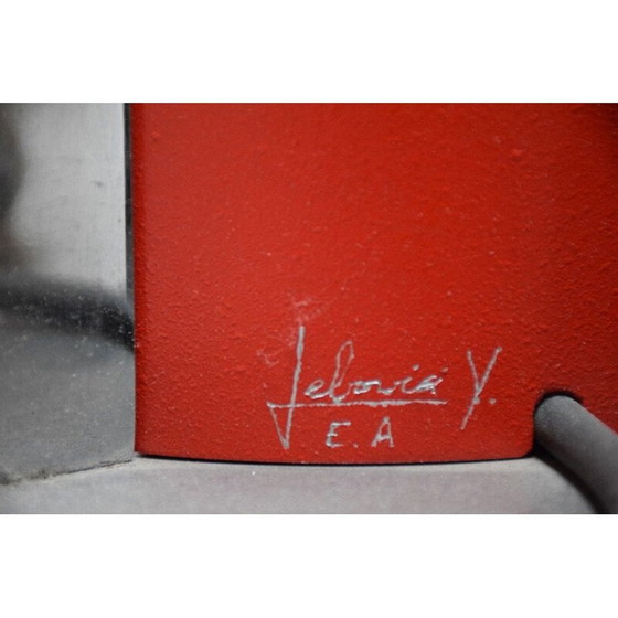 Image 1 of Lampe vintage "le Mât" rouge par Yonel Lebovici, 1981