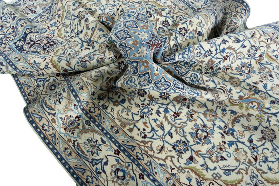 Image 1 of Tapis persan noué à la main Naïn 9La avec soie