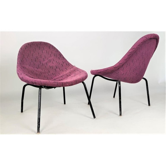 Image 1 of Paire de fauteuils vintage en coquillage de M. Navrátil, Tchécoslovaquie, années 1960