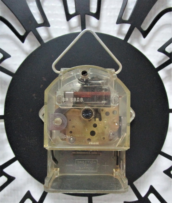 Image 1 of Horloge Murale Métal Design Allemand Années 60