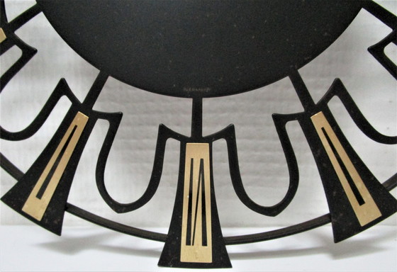 Image 1 of Horloge Murale Métal Design Allemand Années 60