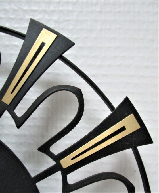 Image 1 of Horloge Murale Métal Design Allemand Années 60