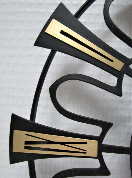 Image 1 of Horloge Murale Métal Design Allemand Années 60