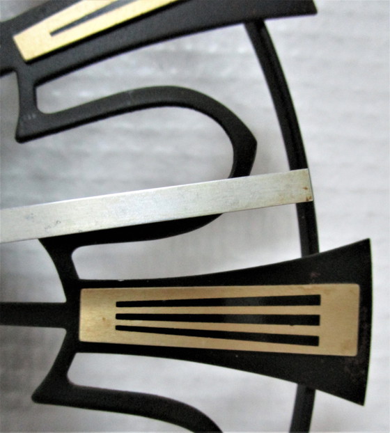Image 1 of Horloge Murale Métal Design Allemand Années 60