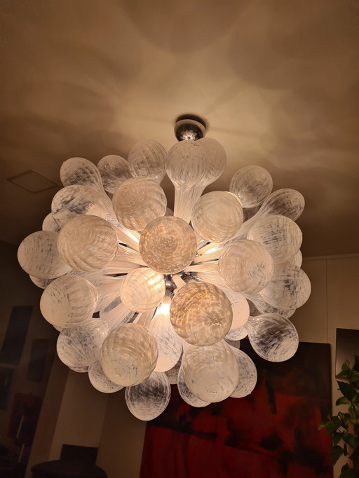 Magnifique Lustre En Cristal De Murano, Fait Main.