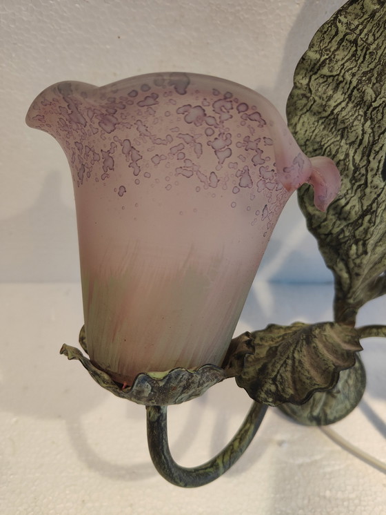 Image 1 of Applique Herda en métal vert avec calices murano