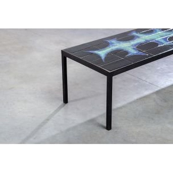 Image 1 of Table basse vintage en céramique avec motifs, Belgique 1950