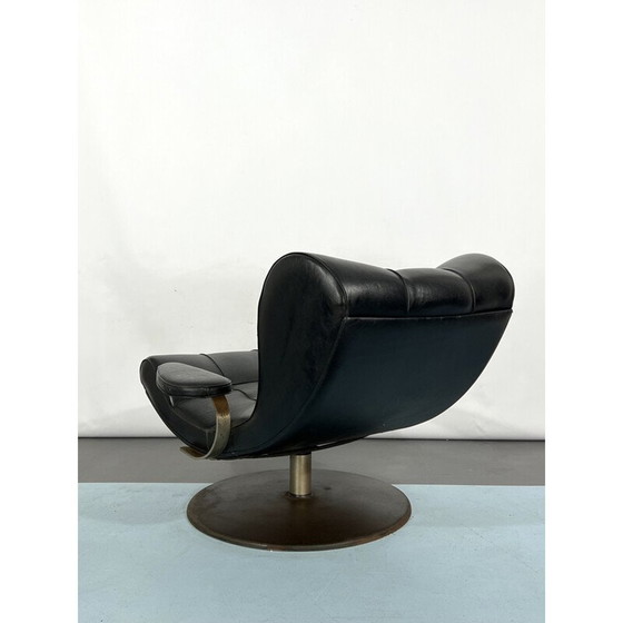 Image 1 of Fauteuil pivotant noir vintage italien Tecnisalotto, 1960