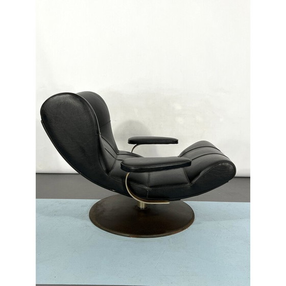 Image 1 of Fauteuil pivotant noir vintage italien Tecnisalotto, 1960