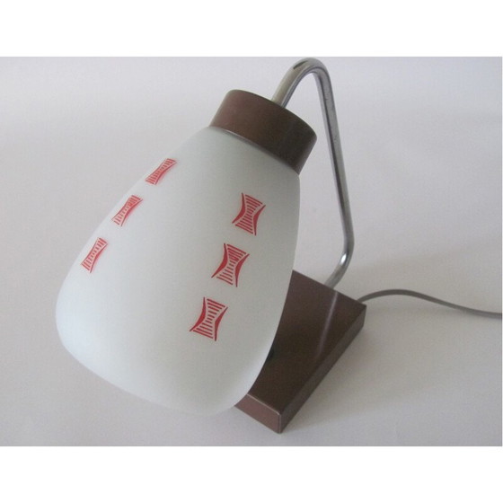 Image 1 of Lampe de table vintage en verre et métal, Tchécoslovaquie 1960