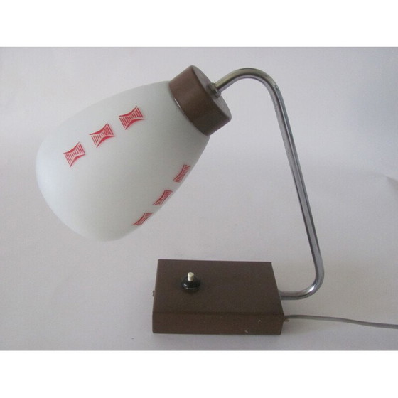 Image 1 of Lampe de table vintage en verre et métal, Tchécoslovaquie 1960