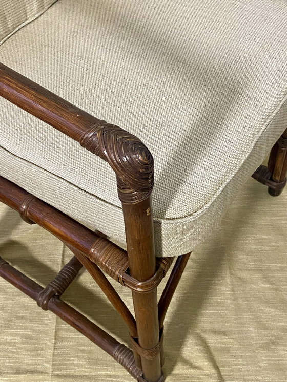 Image 1 of Fauteuil En Rotin Et Osier Année 1970 Ref August