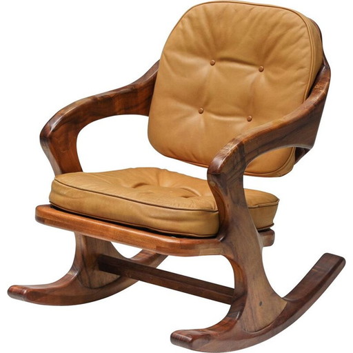 Fauteuil à bascule Vintage American Studio Furniture, 1970