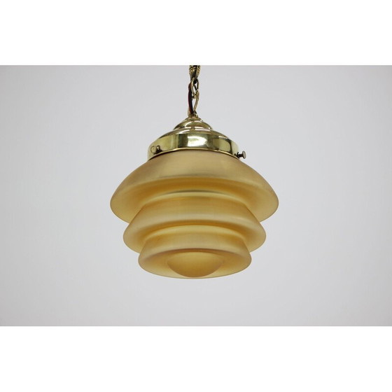 Image 1 of Suspension art déco en laiton, tchèque 1930