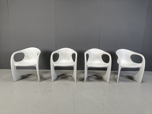 Ensemble de 4 chaises de salle à manger Casalino par Alexander Begge pour Casala, 1970S