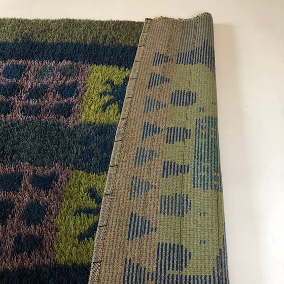 Image 1 of Tapis vintage Rya "Pop Art" par Arne Lindaas pour Sellgren As, Norvège 1970
