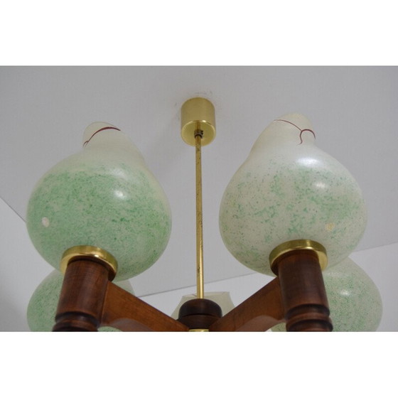 Image 1 of Lustre en bois Mid Century 1970