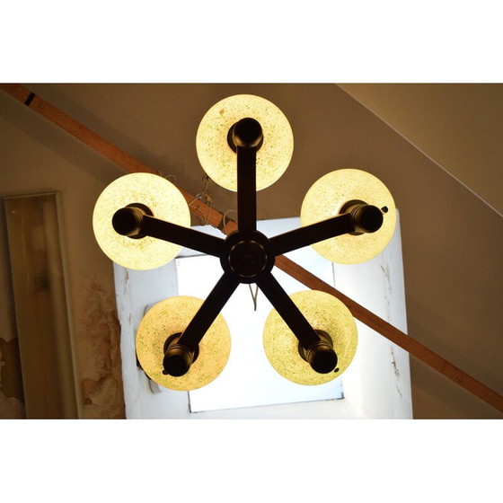 Image 1 of Lustre en bois Mid Century 1970