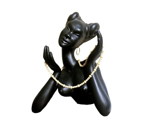 Grande Sculpture Africaniste • Céramique Vintage • Marc Henri • 1950