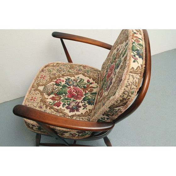 Image 1 of Fauteuil britannique vintage avec tissu floral par Luigi Ercolani pour Ercol, 1950s