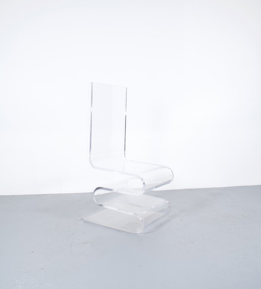 Imposante Chaise En Plexiglass Années 70'