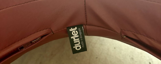 Image 1 of Pouf en cuir bourgogne "Link" par Lowie Vermeersch pour Durlet