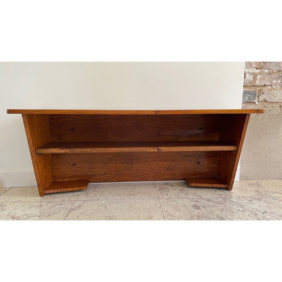 Image 1 of Etagère murale géométrique vintage en chêne massif