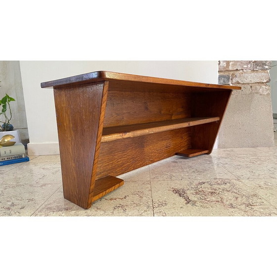 Image 1 of Etagère murale géométrique vintage en chêne massif