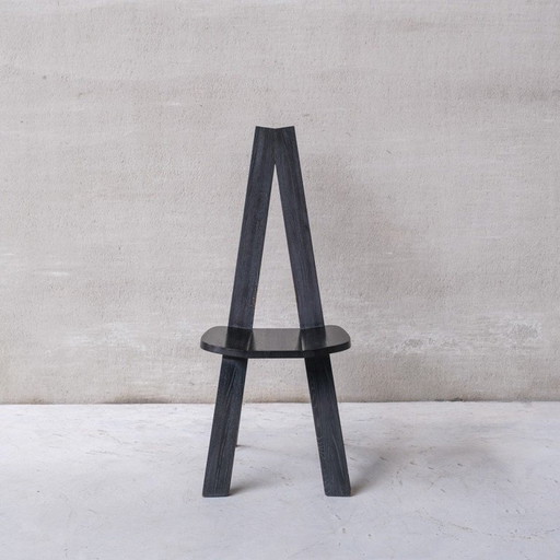 Ensemble de 6 chaises de salle à manger noires françaises vintage par Pierre Chapo, 1970