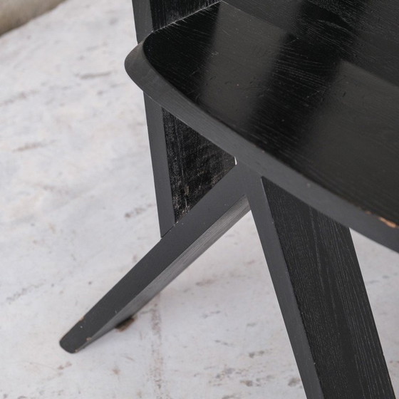 Image 1 of Ensemble de 6 chaises de salle à manger noires françaises vintage par Pierre Chapo, 1970