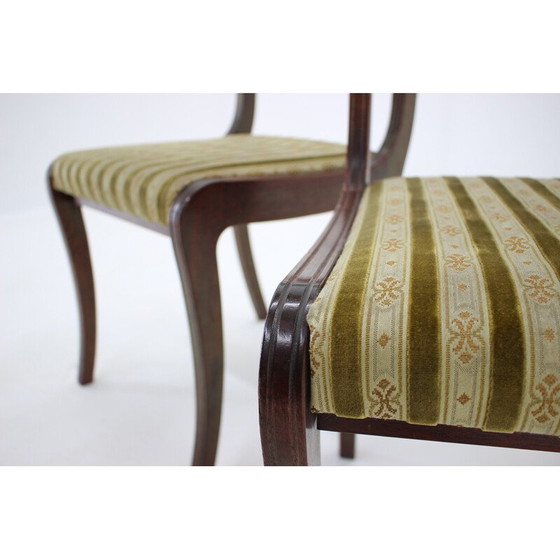 Image 1 of Ensemble de 4 chaises de salle à manger Art Déco, années 1940