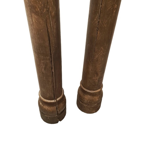 Image 1 of Colonnes rondes anciennes en chêne français, milieu du XIXe siècle