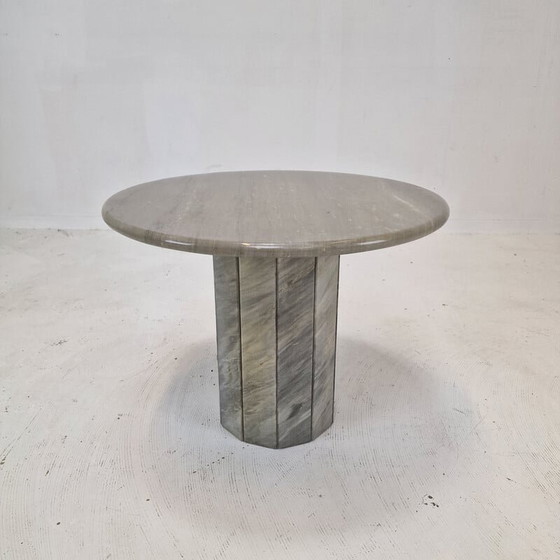 Image 1 of Table basse ronde vintage en marbre italien, 1980