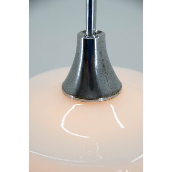 Image 1 of Lampe suspendue vintage en verre Art Déco, Tchécoslovaquie 1940
