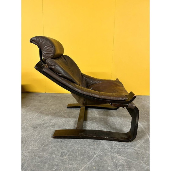 Image 1 of Fauteuil scandinave en cuir vintage par Ake Fribyter pour Nelo Mobler, Suède 1970