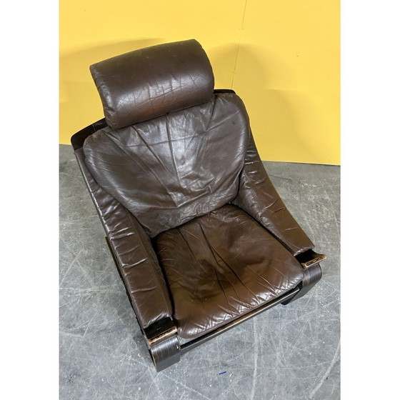 Image 1 of Fauteuil scandinave en cuir vintage par Ake Fribyter pour Nelo Mobler, Suède 1970
