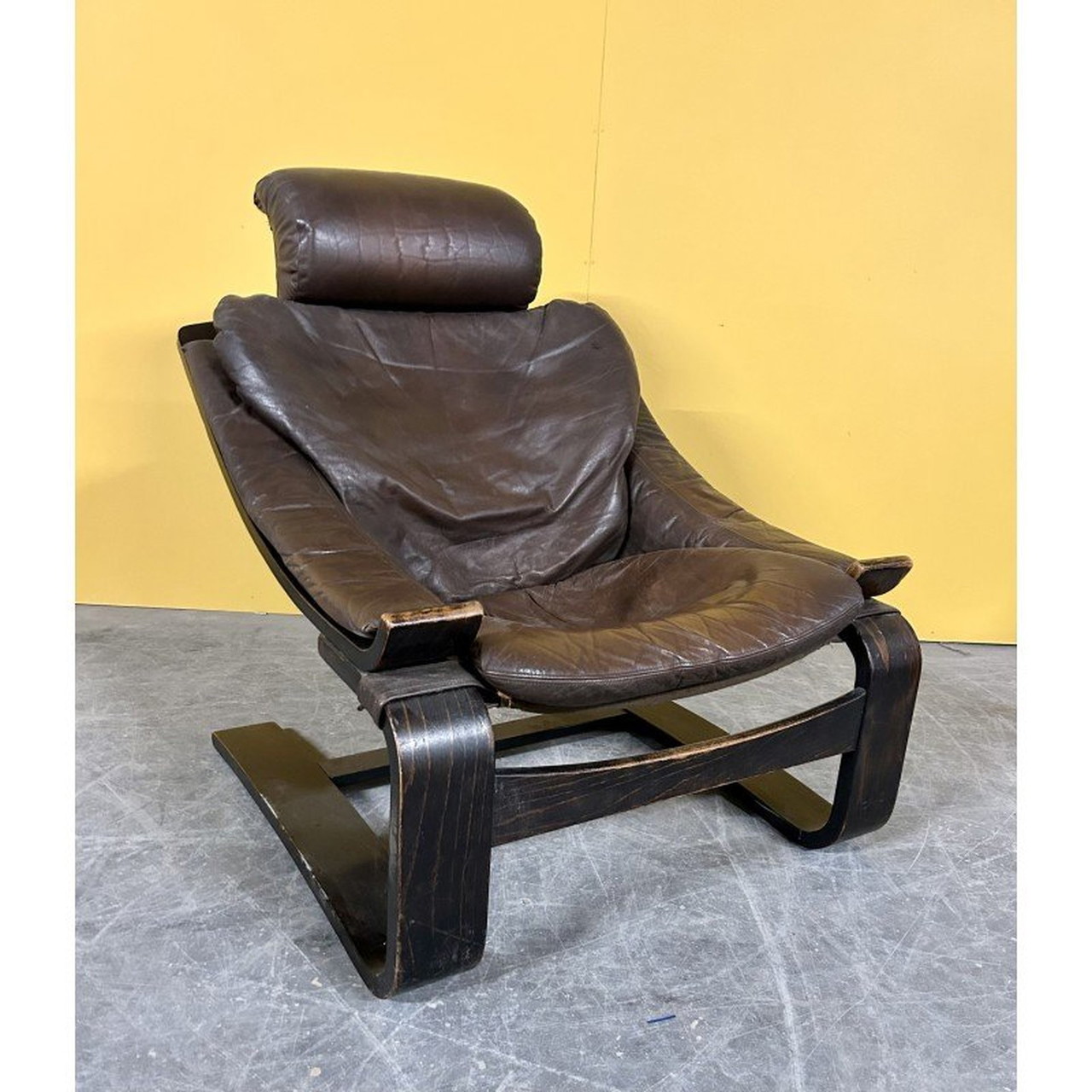 Fauteuil Pliant en Hêtre et Cuir Cognac par Nelo pour Nelo Möbel, Suède, 1970s en vente sur